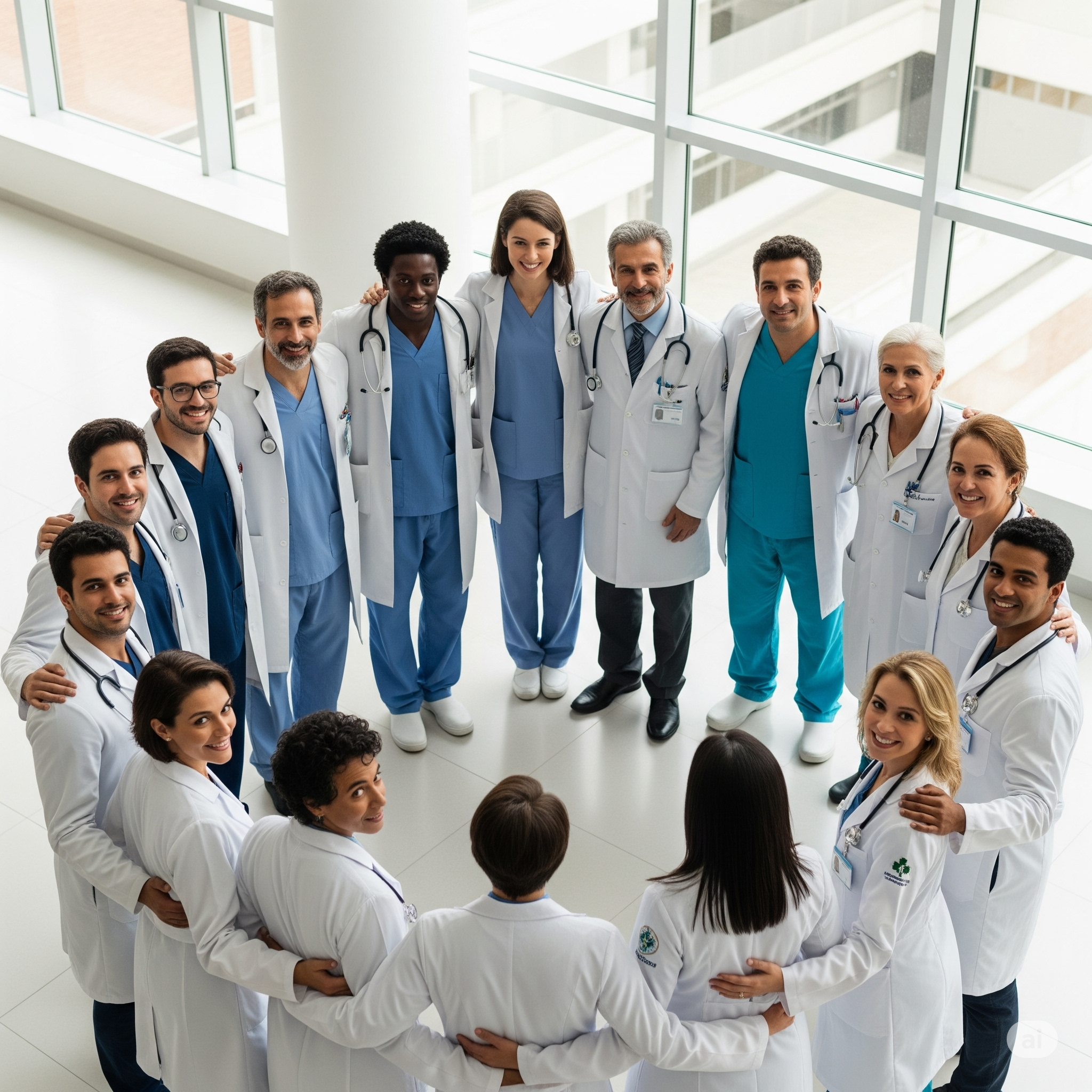 Médicos analisando dados